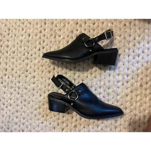 Urban Outfitters Willa Harness Mule Black Leather Studded Sling Women's Size 8M - Picture 6 of 13